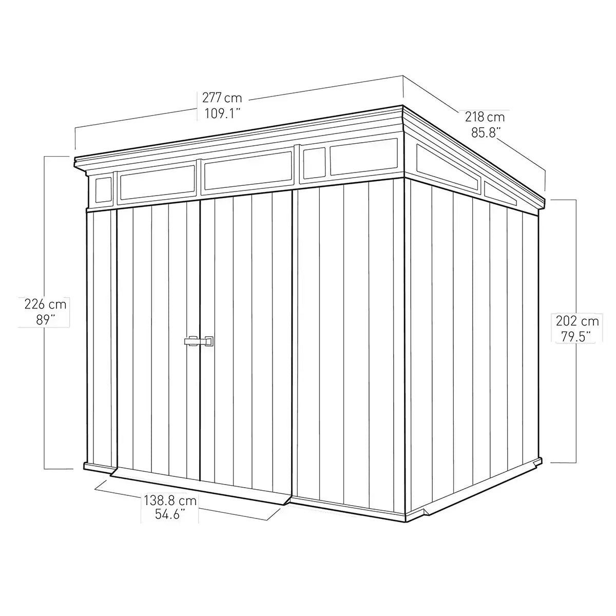 Keter 9×7 Artisan Heavy Duty Plastic Pent Shed – Grey