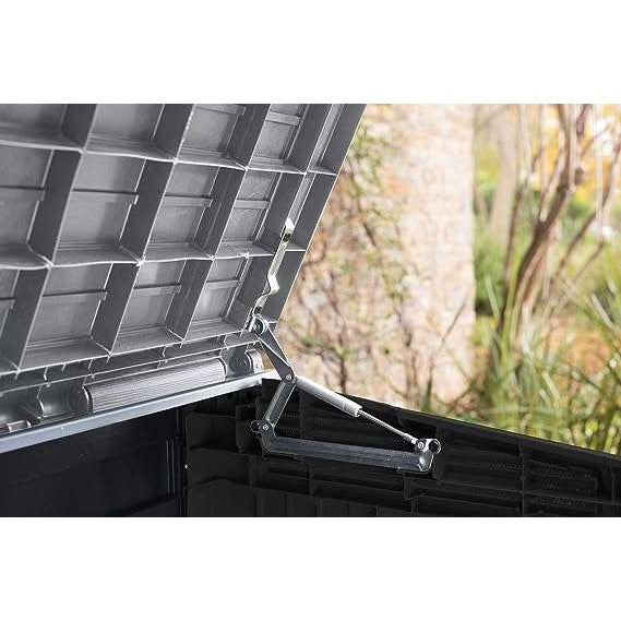Keter Store It Out Nova 880L Storage Box with Pistons – Dark Grey with Light Grey Lid