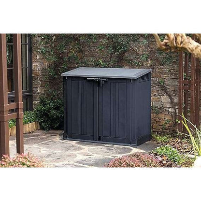 Keter Store It Out Nova 880L Storage Box with Pistons – Dark Grey with Light Grey Lid