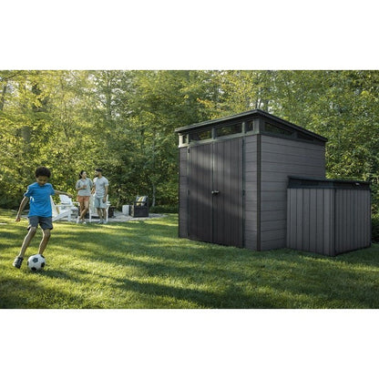 Keter 7×7 Cortina Heavy Duty Plastic Pent Shed – Dark Grey