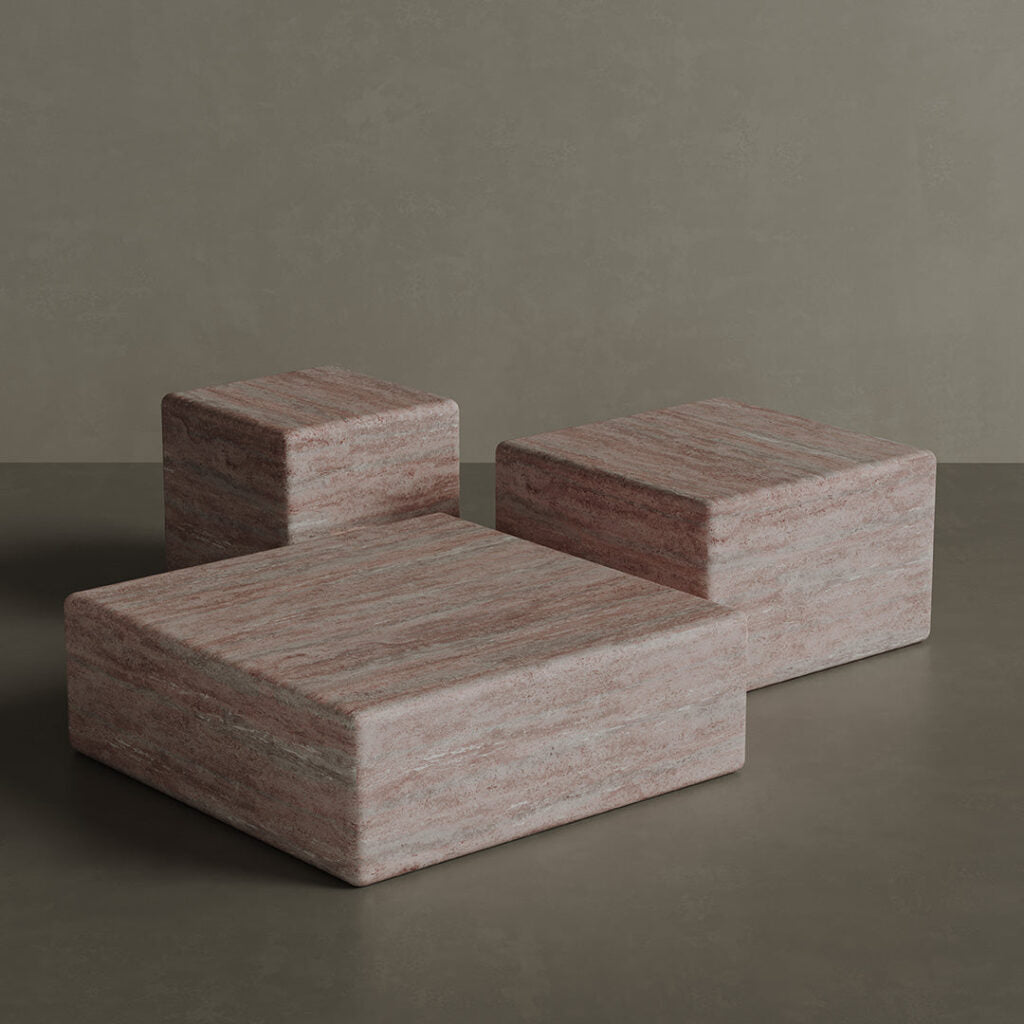 Cerazo Travertine Coffee Table – Red