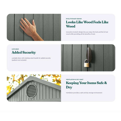 Keter 6×8 Darwin Heavy Duty Plastic Garden Shed – Green