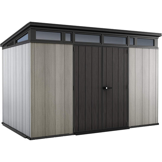 Keter 11x7 Artisan Heavy Duty Plastic Pent Shed – Grey