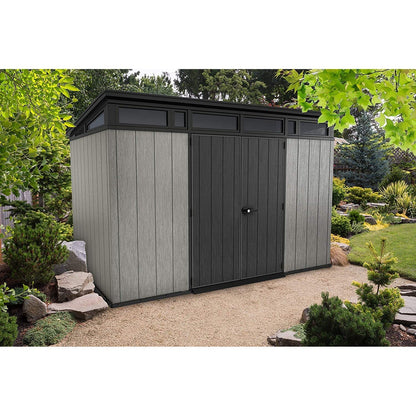 Keter 11x7 Artisan Heavy Duty Plastic Pent Shed – Grey