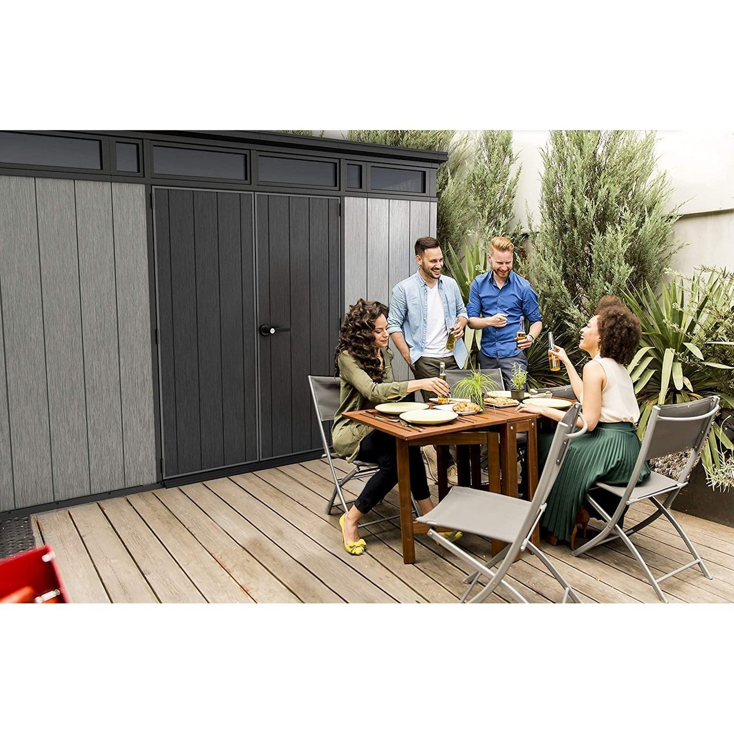 Keter 11x7 Artisan Heavy Duty Plastic Pent Shed – Grey