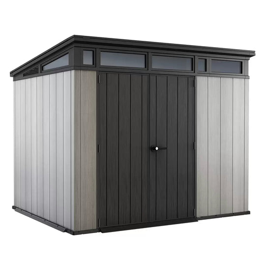 Keter 9×7 Artisan Heavy Duty Plastic Pent Shed – Grey