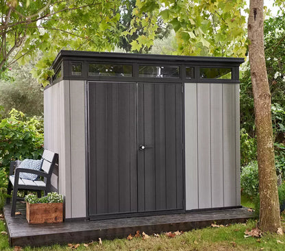 Keter 9×7 Artisan Heavy Duty Plastic Pent Shed – Grey