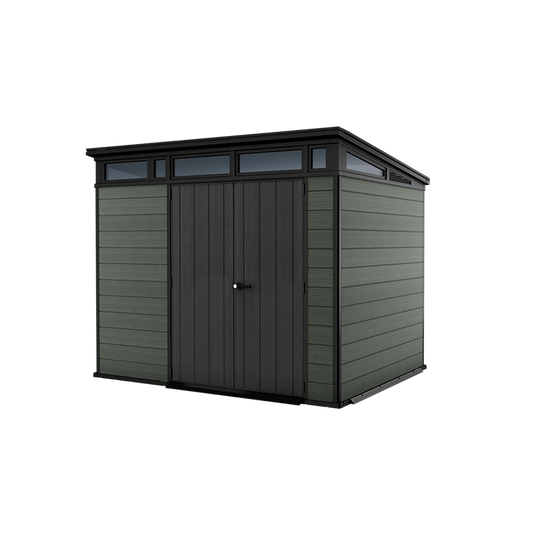 Keter 9×7 Cortina Heavy Duty Plastic Pent Shed – Dark Green