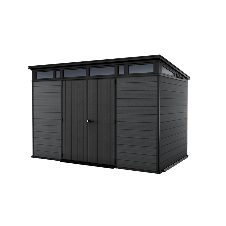 Keter 11x7 Cortina Heavy Duty Plastic Pent Shed – Dark Grey