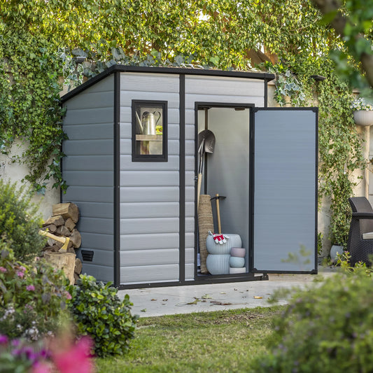 Klikstrom Senner 6×4 ft Pent Grey Shed with Floor & Window