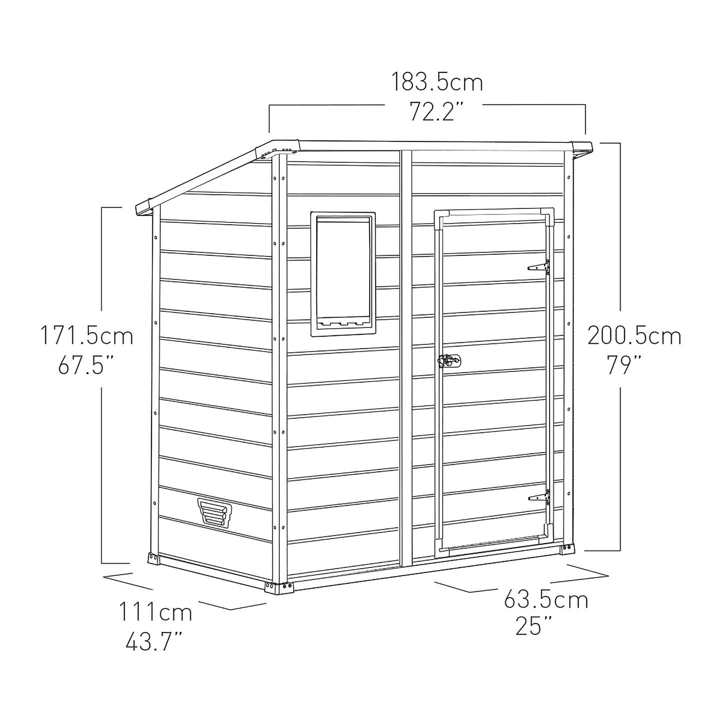 Klikstrom Senner 6×4 ft Pent Grey Shed with Floor & Window