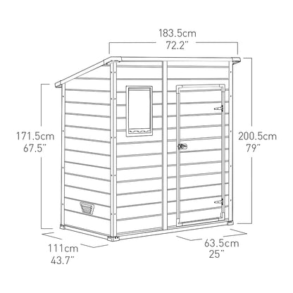 Klikstrom Senner 6×4 ft Pent Grey Shed with Floor & Window