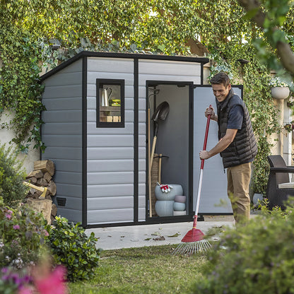 Klikstrom Senner 6×4 ft Pent Grey Shed with Floor & Window