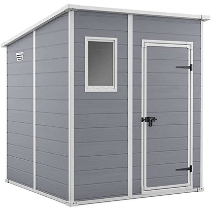 Keter 6×6 Manor Plastic Pent Garden Storage Shed – Grey