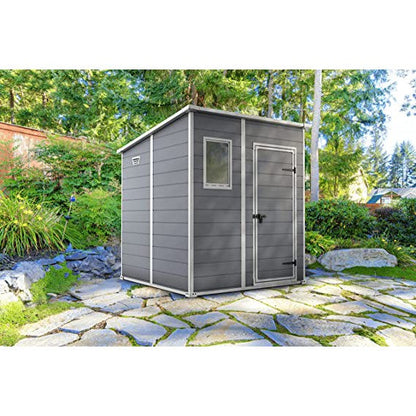 Keter 6×6 Manor Plastic Pent Garden Storage Shed – Grey