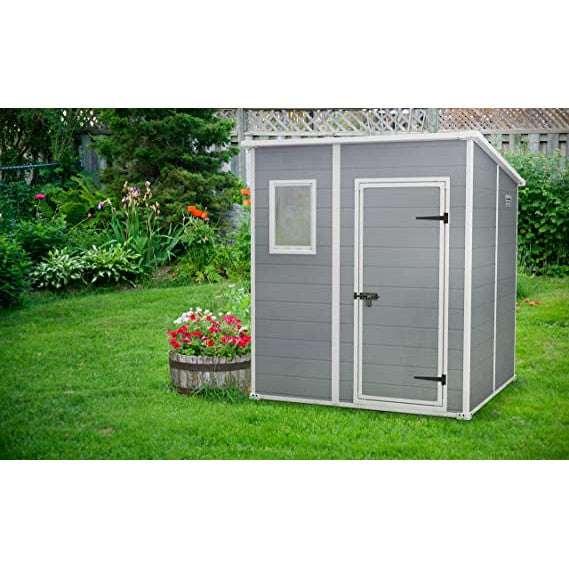 Keter 6×6 Manor Plastic Pent Garden Storage Shed – Grey