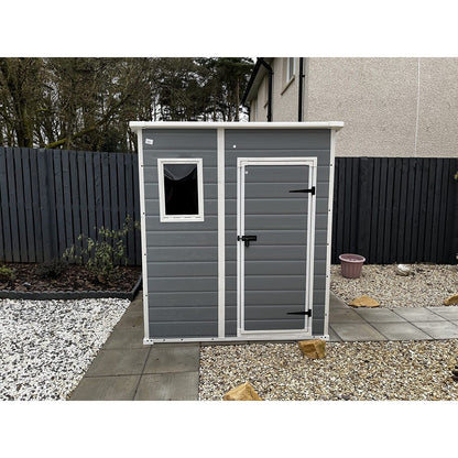 Keter 6×6 Manor Plastic Pent Garden Storage Shed – Grey