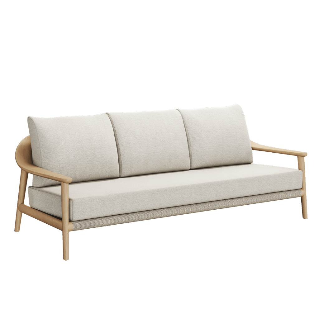 N1 Three Seater Sofa – Light Teak