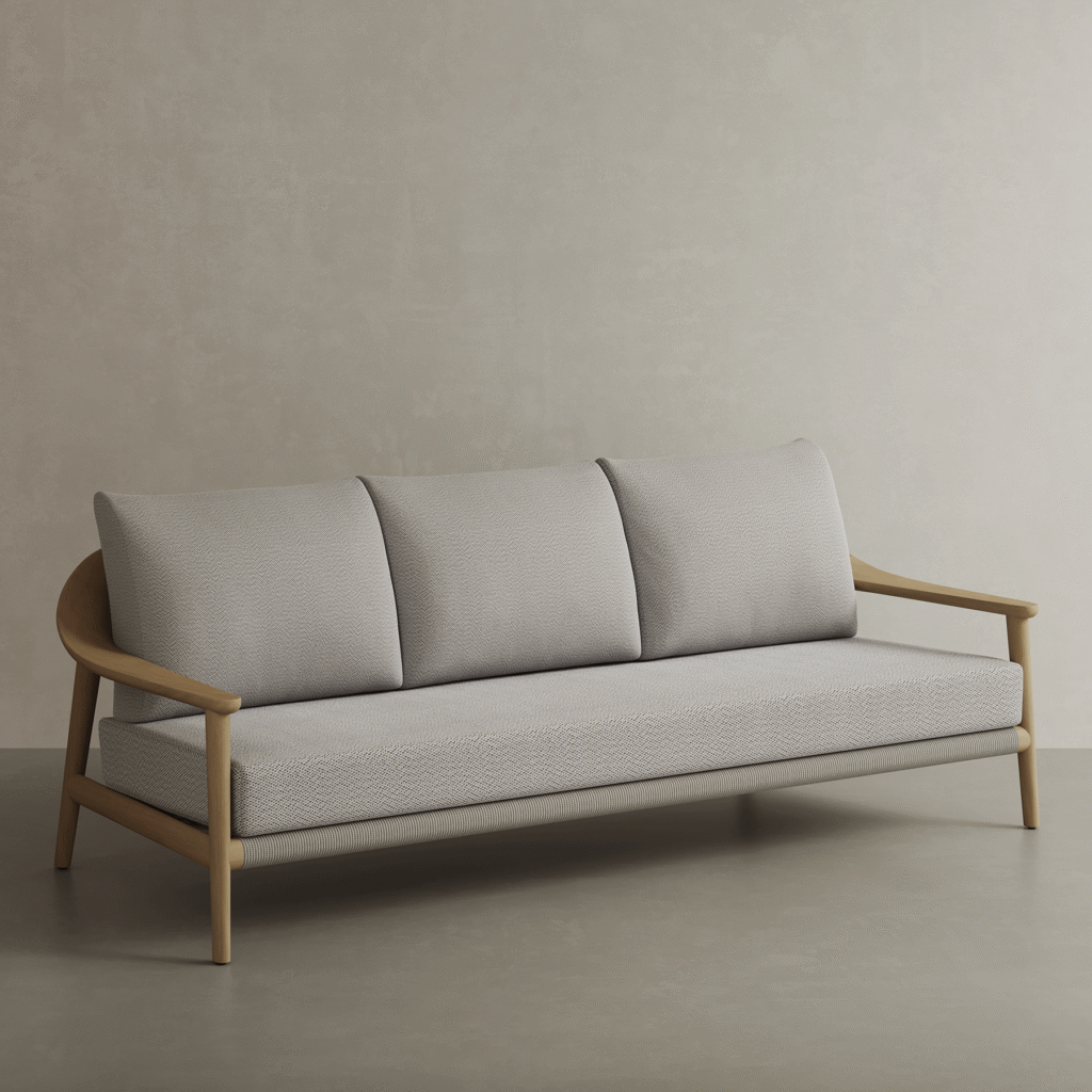 N1 Three Seater Sofa – Light Teak