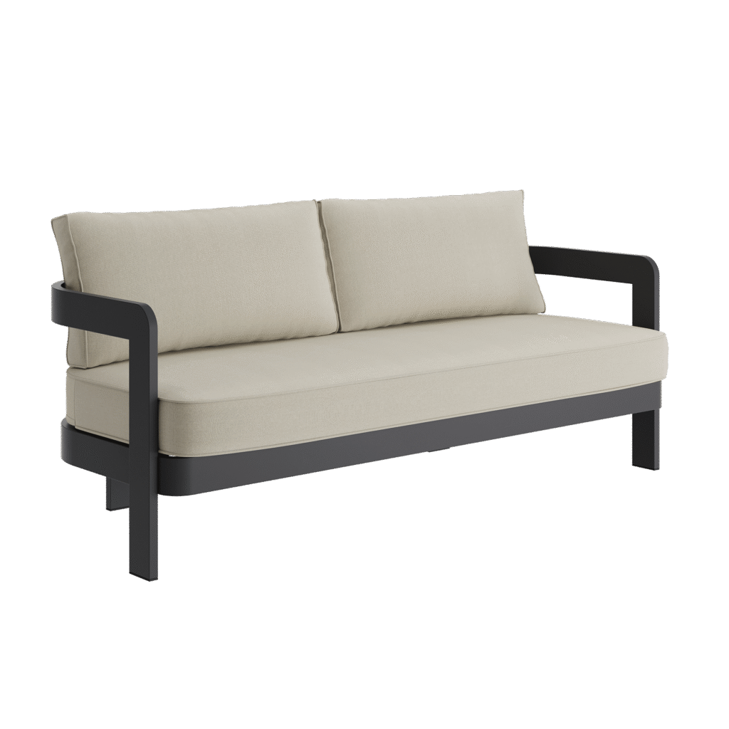 N3 Kohl Three Seater Sofa – Sand Canvas