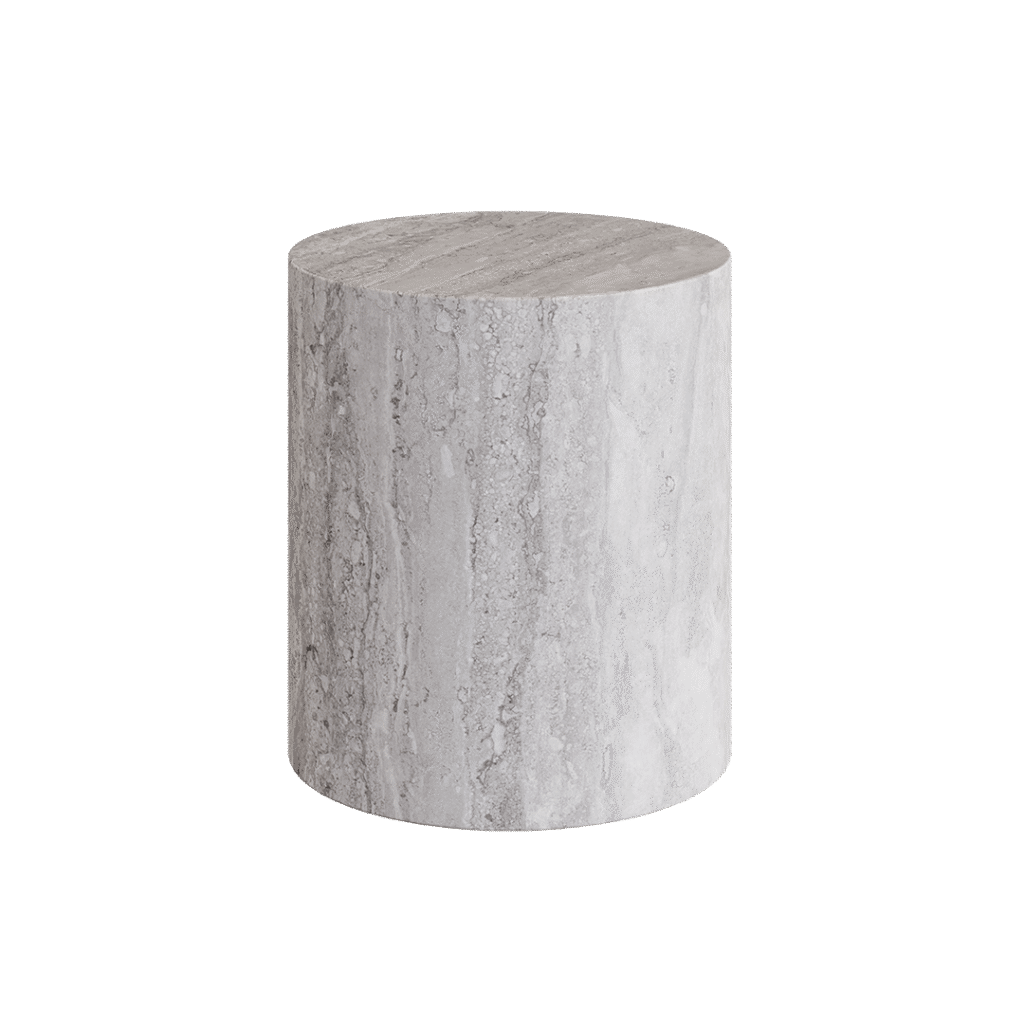 Porto Travertine Side Table, Grey