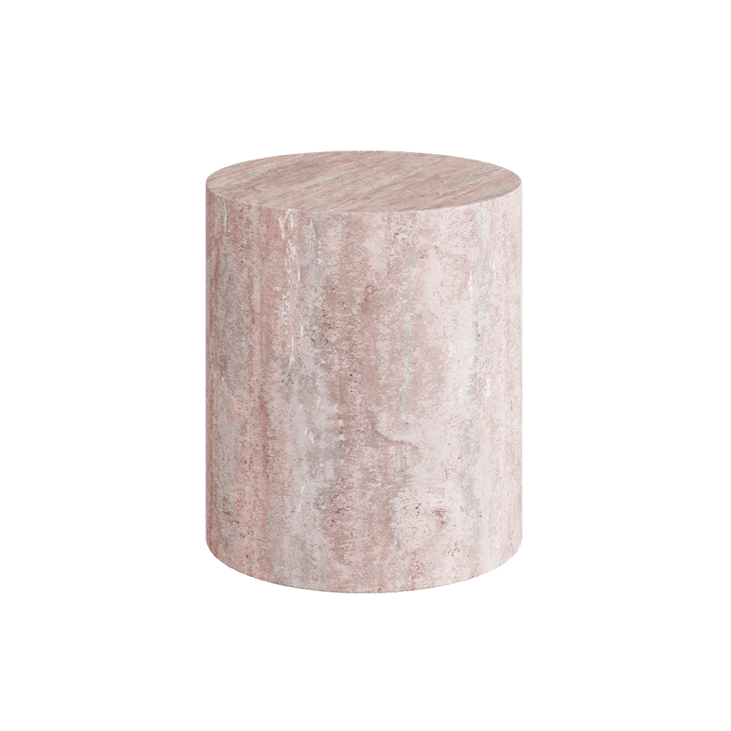 Porto Travertine Side Table – Red