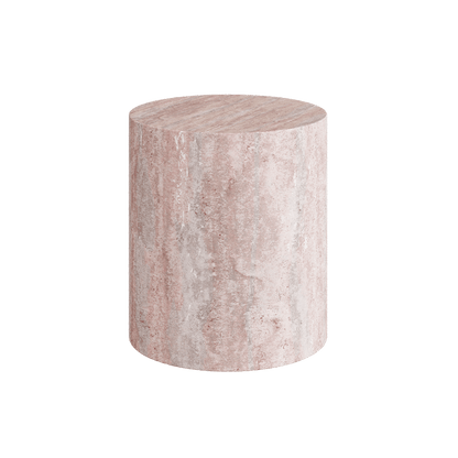 Porto Travertine Side Table – Red