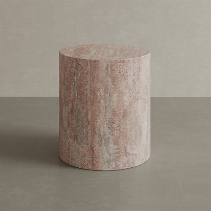Porto Travertine Side Table – Red