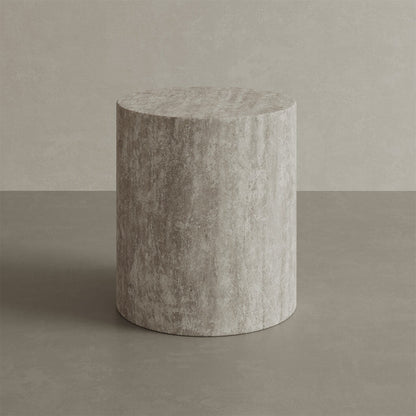 Porto Travertine Side Table – White
