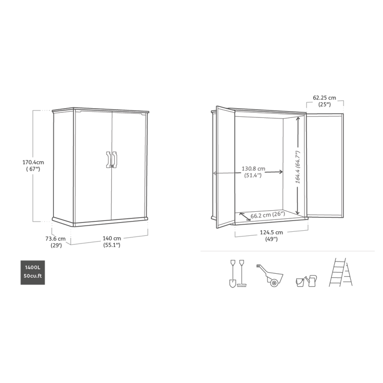 Keter Premier 4×2 Tall Plastic Storage Unit