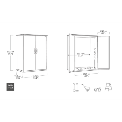 Keter Premier 4×2 Tall Plastic Storage Unit