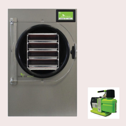 Harvest Right | Home Freeze Dryer Medium with Premier Oil Vacuum Pump and Mylar Starter Kit Freeze