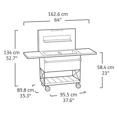 Keter 85 Litre Patio Cooler and Beverage Cart